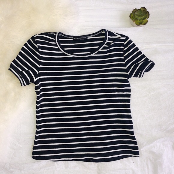 Brandy Melville black & white striped tee OS - Picture 2 of 5